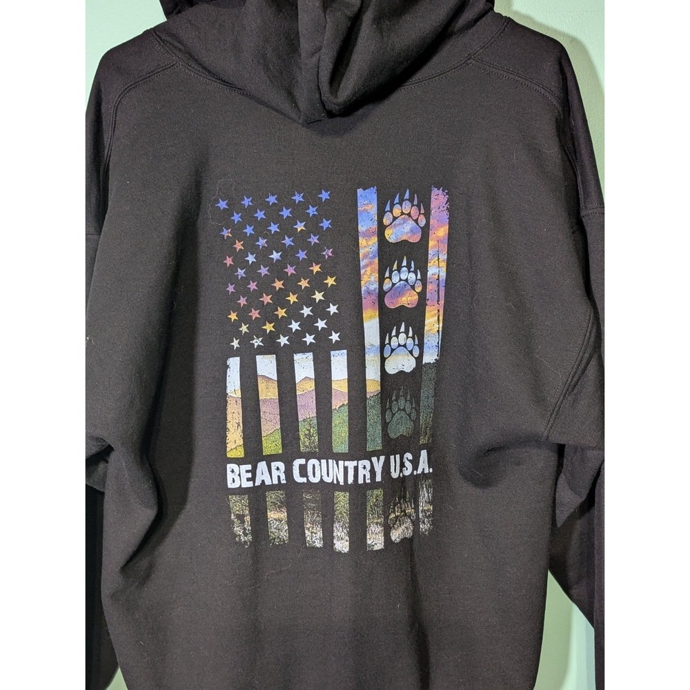 Vintage Bear Country USA Zip Up Hoodie Gildan Size Large